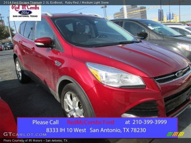 Ruby Red / Medium Light Stone 2014 Ford Escape Titanium 2.0L EcoBoost
