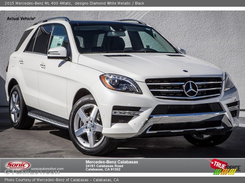 designo Diamond White Metallic / Black 2015 Mercedes-Benz ML 400 4Matic