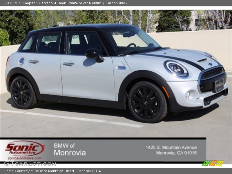 White Silver Metallic / Carbon Black 2015 Mini Cooper S Hardtop 4 Door
