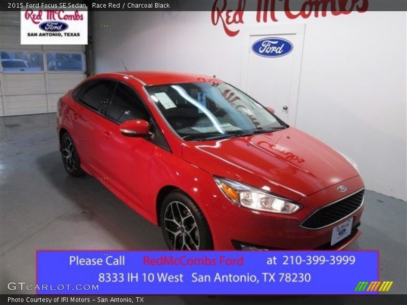 Race Red / Charcoal Black 2015 Ford Focus SE Sedan