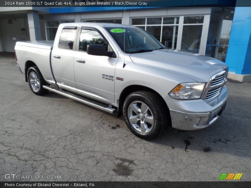Bright Silver Metallic / Black/Diesel Gray 2014 Ram 1500 SLT Quad Cab 4x4