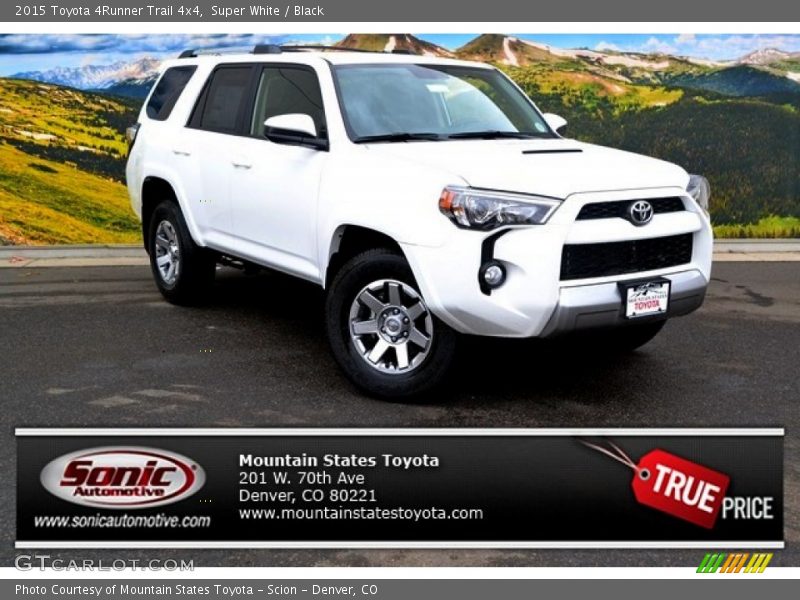 Super White / Black 2015 Toyota 4Runner Trail 4x4