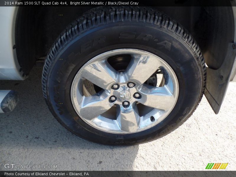 Bright Silver Metallic / Black/Diesel Gray 2014 Ram 1500 SLT Quad Cab 4x4