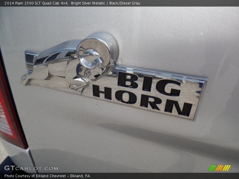 Bright Silver Metallic / Black/Diesel Gray 2014 Ram 1500 SLT Quad Cab 4x4