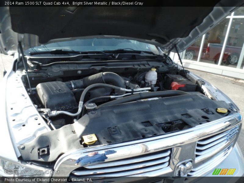 Bright Silver Metallic / Black/Diesel Gray 2014 Ram 1500 SLT Quad Cab 4x4