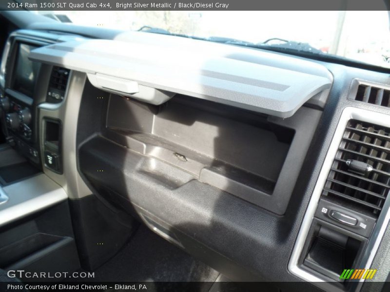 Bright Silver Metallic / Black/Diesel Gray 2014 Ram 1500 SLT Quad Cab 4x4