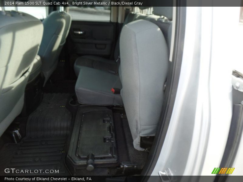 Bright Silver Metallic / Black/Diesel Gray 2014 Ram 1500 SLT Quad Cab 4x4