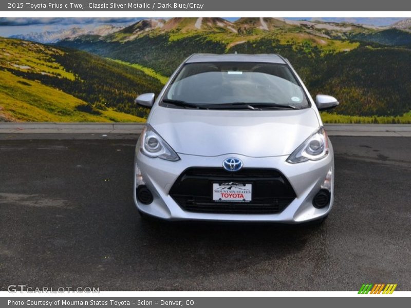 Classic Silver Metallic / Dark Blue/Gray 2015 Toyota Prius c Two