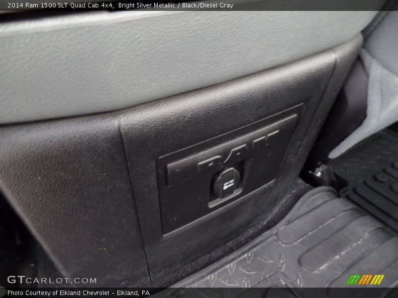 Bright Silver Metallic / Black/Diesel Gray 2014 Ram 1500 SLT Quad Cab 4x4