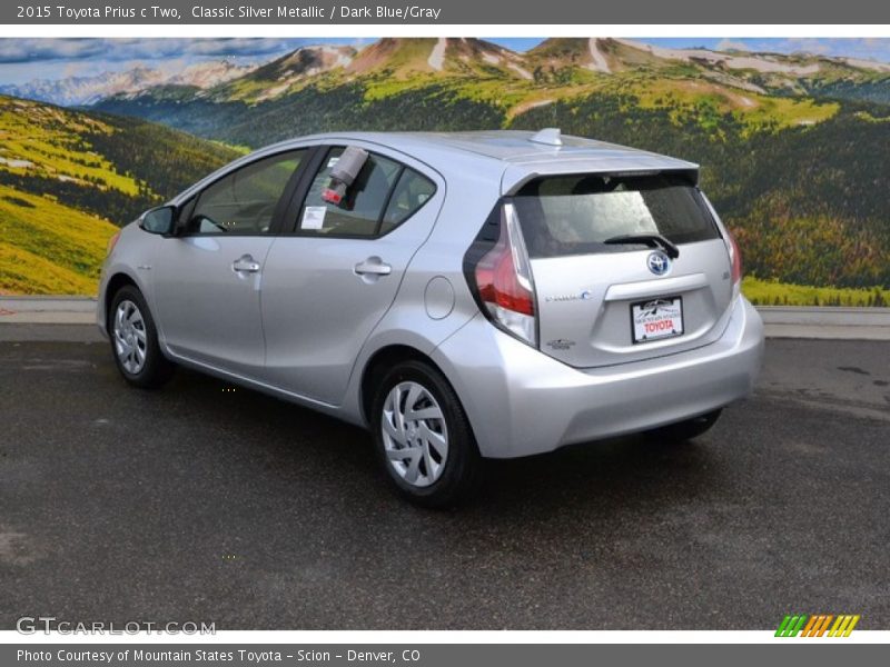 Classic Silver Metallic / Dark Blue/Gray 2015 Toyota Prius c Two