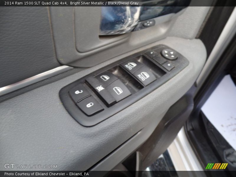 Bright Silver Metallic / Black/Diesel Gray 2014 Ram 1500 SLT Quad Cab 4x4