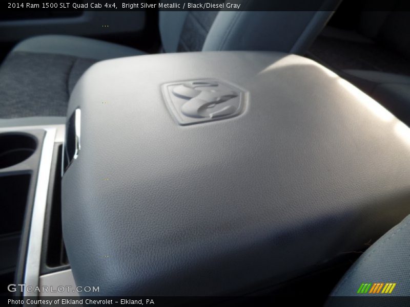 Bright Silver Metallic / Black/Diesel Gray 2014 Ram 1500 SLT Quad Cab 4x4