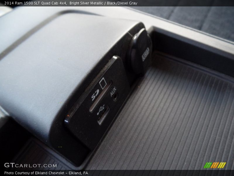 Bright Silver Metallic / Black/Diesel Gray 2014 Ram 1500 SLT Quad Cab 4x4