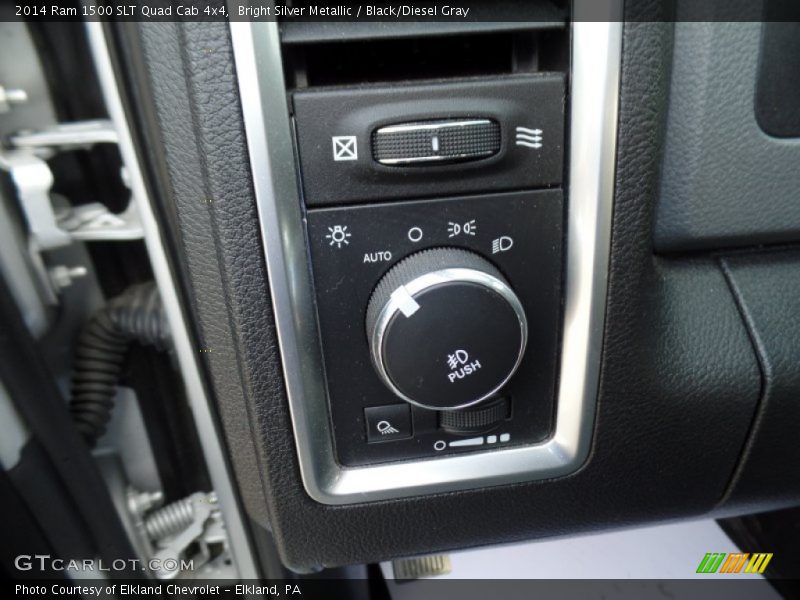 Bright Silver Metallic / Black/Diesel Gray 2014 Ram 1500 SLT Quad Cab 4x4