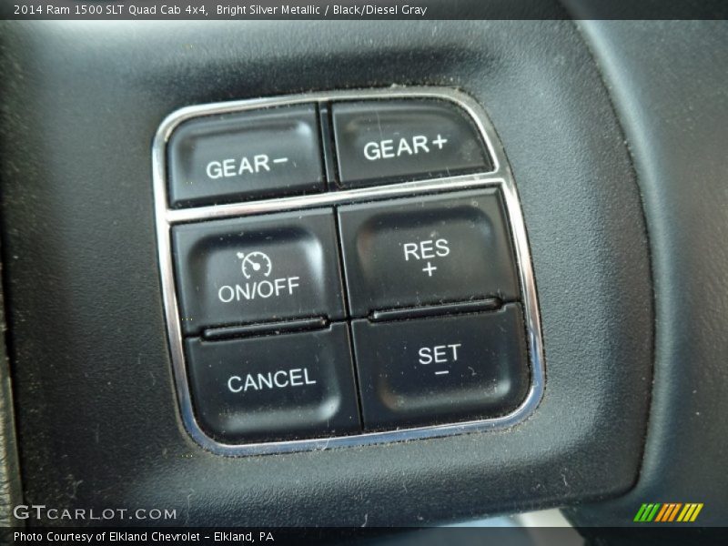 Bright Silver Metallic / Black/Diesel Gray 2014 Ram 1500 SLT Quad Cab 4x4