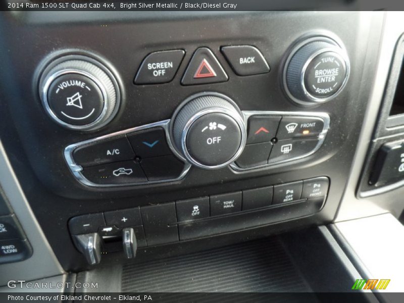 Bright Silver Metallic / Black/Diesel Gray 2014 Ram 1500 SLT Quad Cab 4x4