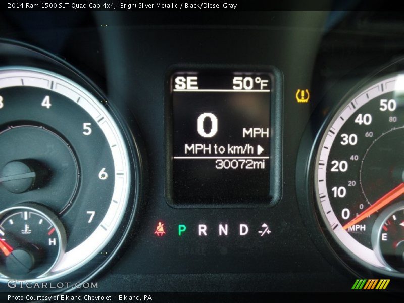 Bright Silver Metallic / Black/Diesel Gray 2014 Ram 1500 SLT Quad Cab 4x4