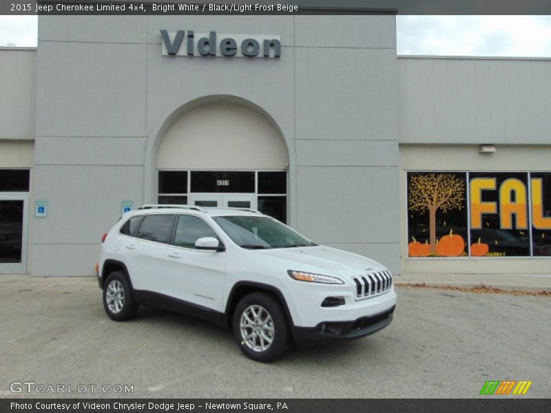 Bright White / Black/Light Frost Beige 2015 Jeep Cherokee Limited 4x4