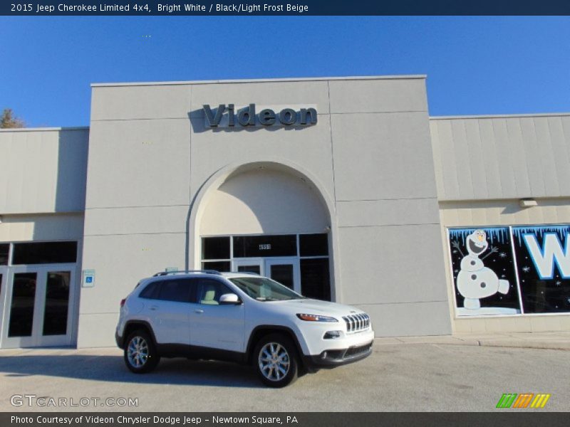 Bright White / Black/Light Frost Beige 2015 Jeep Cherokee Limited 4x4