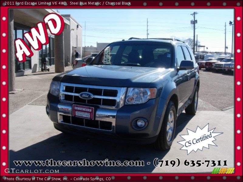 Steel Blue Metallic / Charcoal Black 2011 Ford Escape Limited V6 4WD