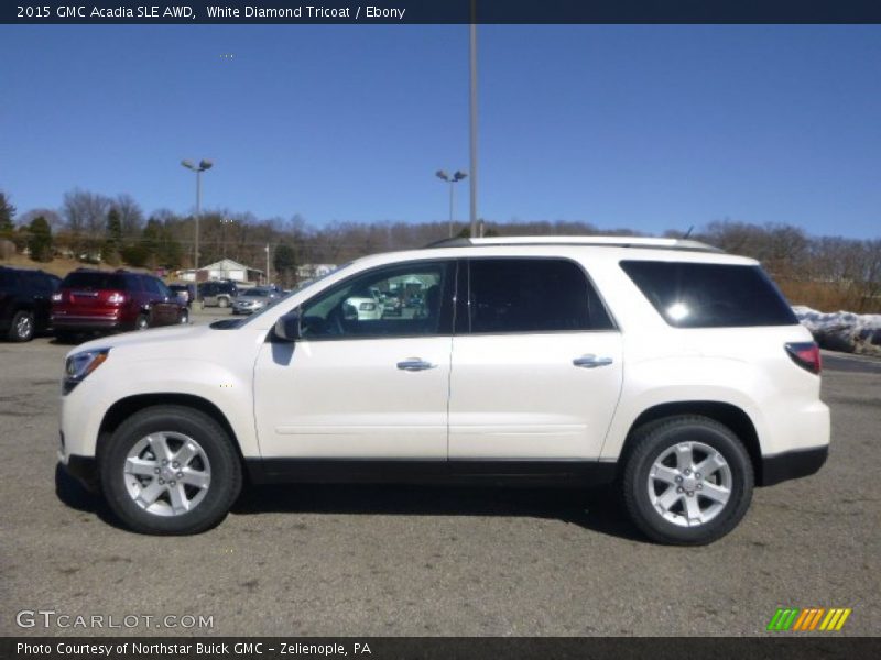 White Diamond Tricoat / Ebony 2015 GMC Acadia SLE AWD
