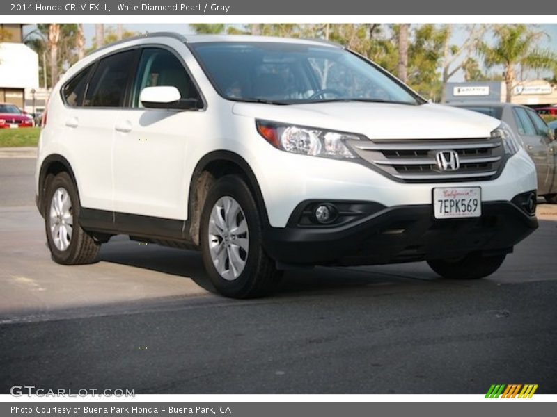 White Diamond Pearl / Gray 2014 Honda CR-V EX-L