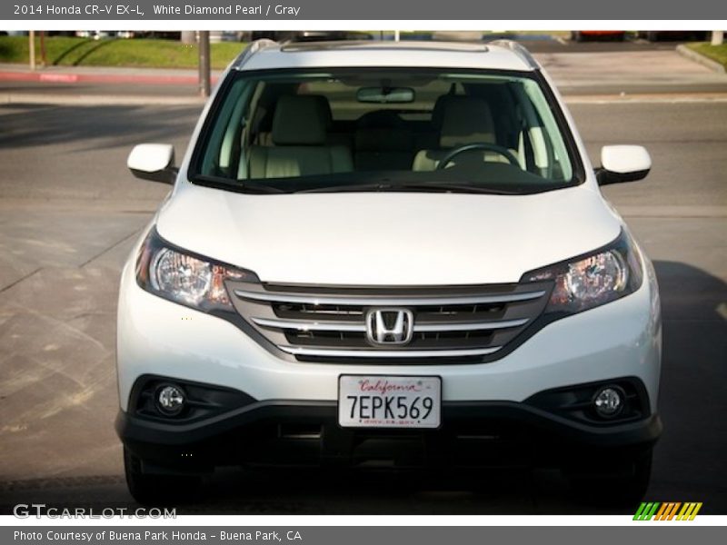 White Diamond Pearl / Gray 2014 Honda CR-V EX-L