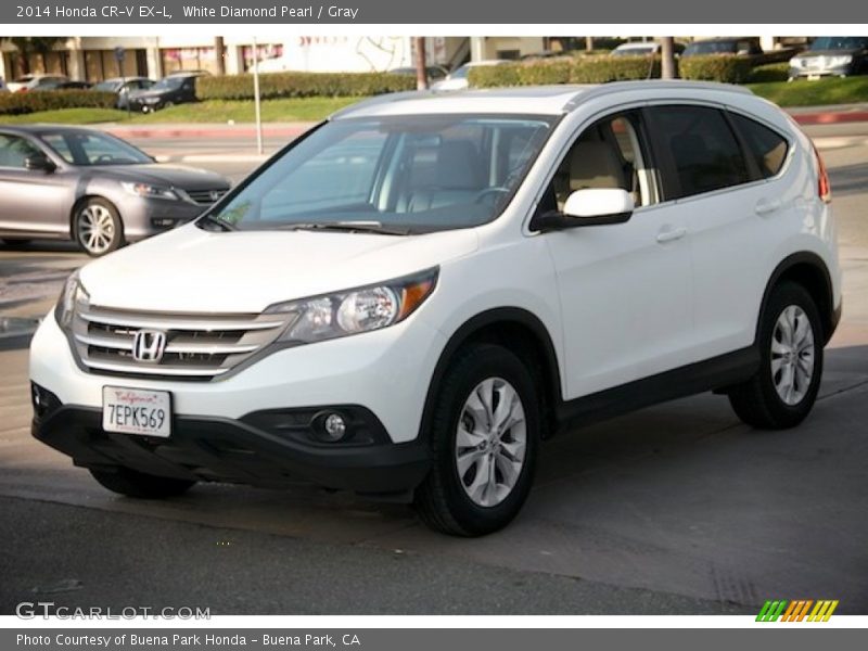 White Diamond Pearl / Gray 2014 Honda CR-V EX-L