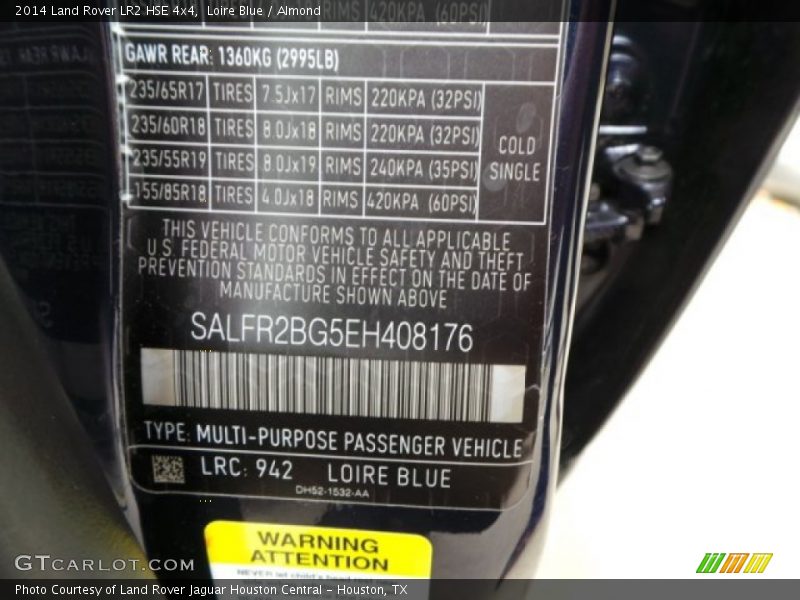 Loire Blue / Almond 2014 Land Rover LR2 HSE 4x4