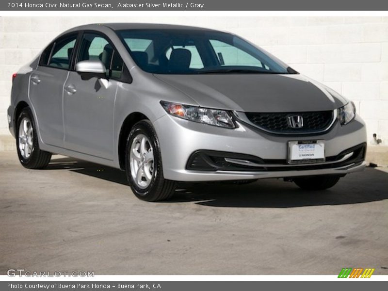 Alabaster Silver Metallic / Gray 2014 Honda Civic Natural Gas Sedan