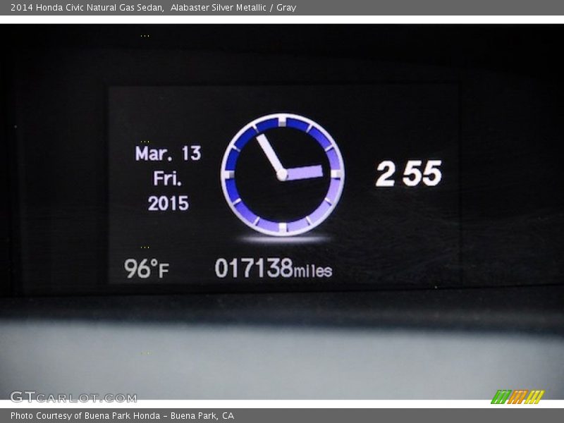 Alabaster Silver Metallic / Gray 2014 Honda Civic Natural Gas Sedan