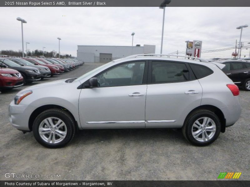 Brilliant Silver / Black 2015 Nissan Rogue Select S AWD