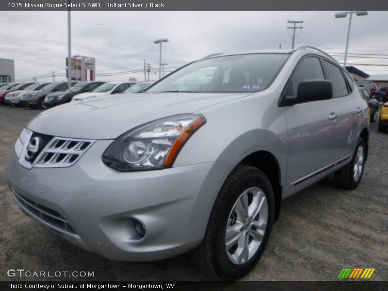 Brilliant Silver / Black 2015 Nissan Rogue Select S AWD