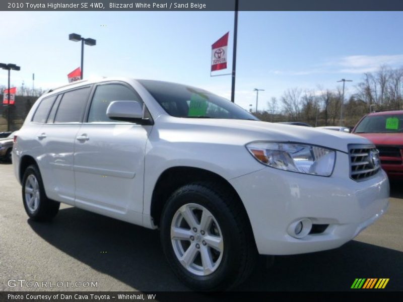 Blizzard White Pearl / Sand Beige 2010 Toyota Highlander SE 4WD