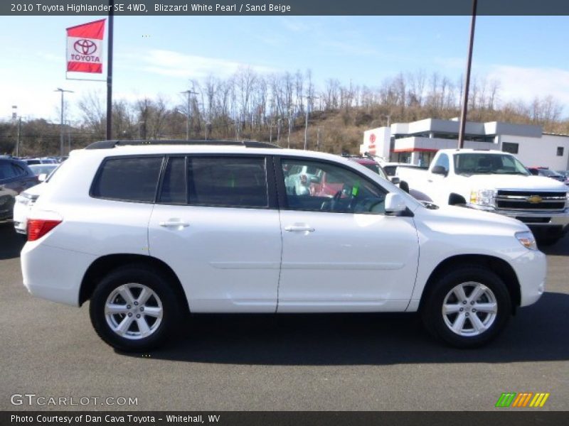 Blizzard White Pearl / Sand Beige 2010 Toyota Highlander SE 4WD