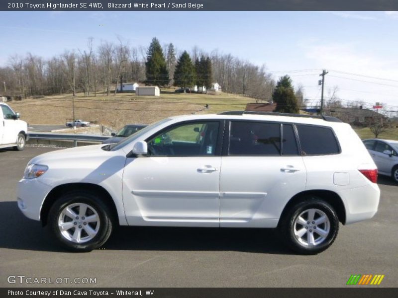 Blizzard White Pearl / Sand Beige 2010 Toyota Highlander SE 4WD