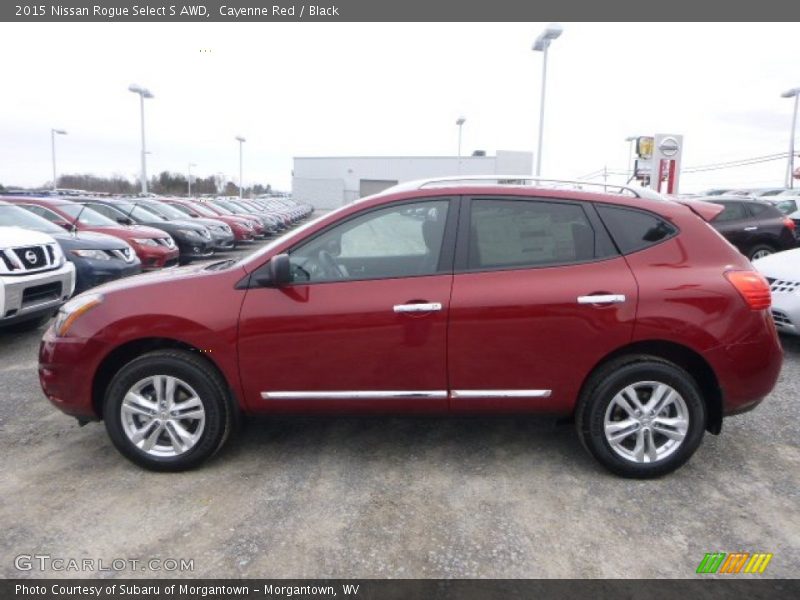 Cayenne Red / Black 2015 Nissan Rogue Select S AWD