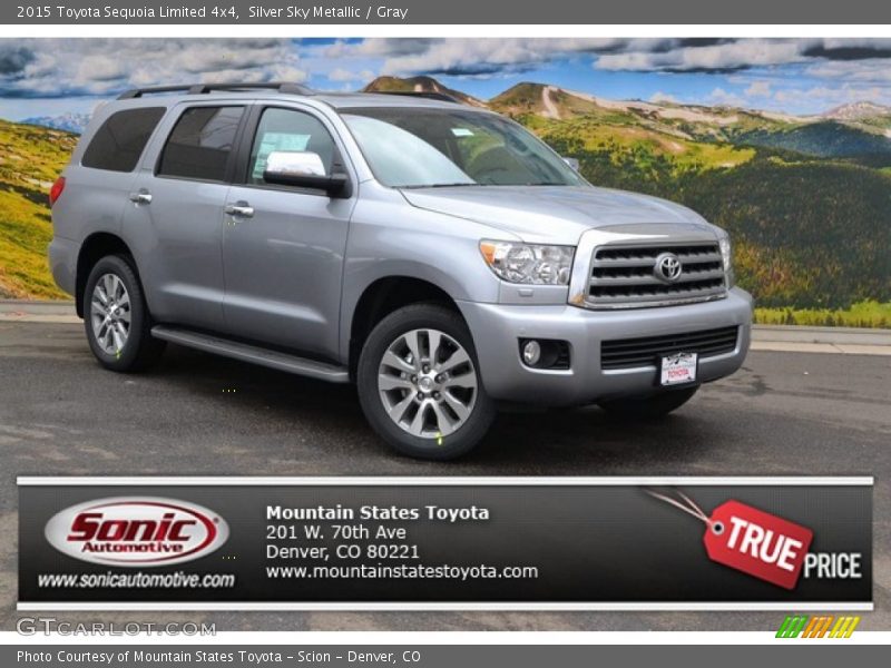 Silver Sky Metallic / Gray 2015 Toyota Sequoia Limited 4x4