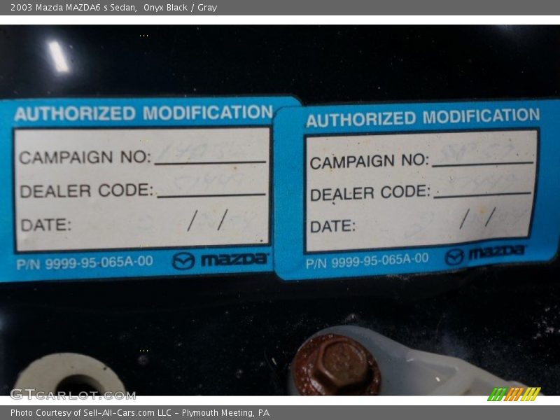 Onyx Black / Gray 2003 Mazda MAZDA6 s Sedan