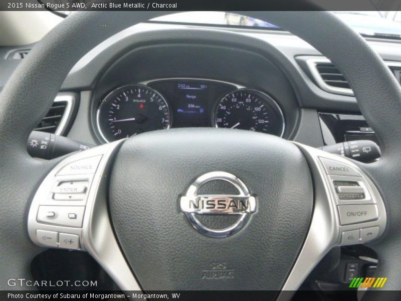Arctic Blue Metallic / Charcoal 2015 Nissan Rogue S AWD