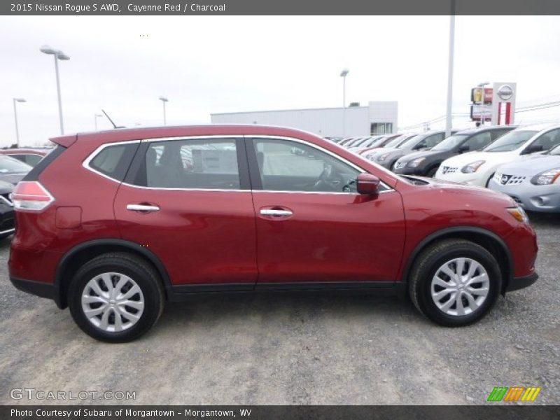 Cayenne Red / Charcoal 2015 Nissan Rogue S AWD