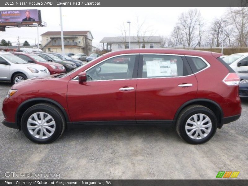 Cayenne Red / Charcoal 2015 Nissan Rogue S AWD