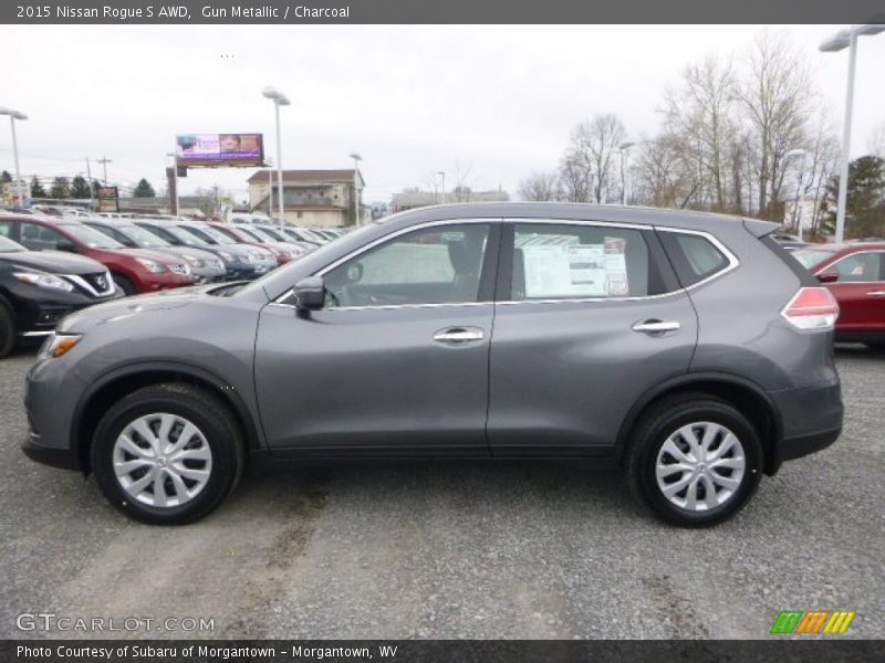 Gun Metallic / Charcoal 2015 Nissan Rogue S AWD