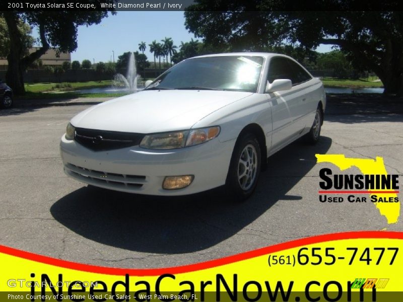 White Diamond Pearl / Ivory 2001 Toyota Solara SE Coupe