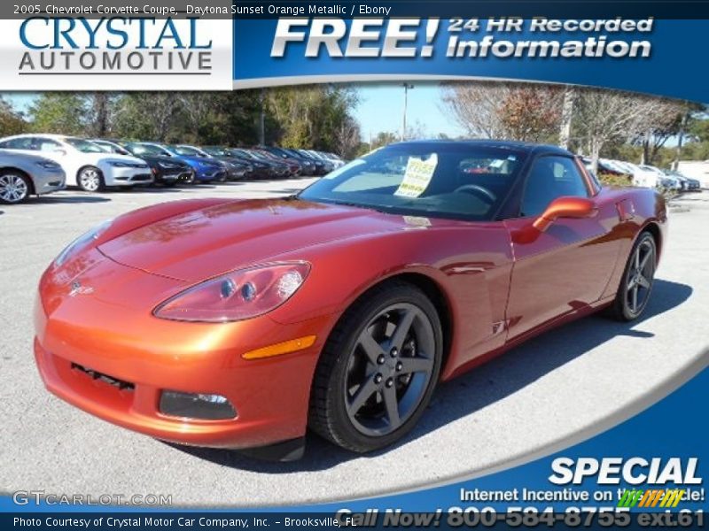 Daytona Sunset Orange Metallic / Ebony 2005 Chevrolet Corvette Coupe