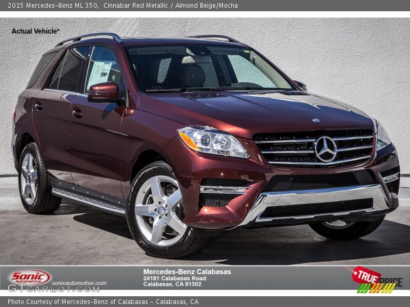 Cinnabar Red Metallic / Almond Beige/Mocha 2015 Mercedes-Benz ML 350