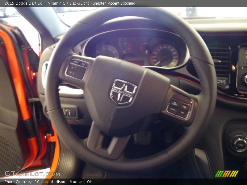 Vitamin C / Black/Light Tungsten Accent Stitching 2015 Dodge Dart SXT