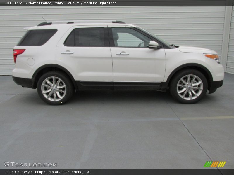 White Platinum / Medium Light Stone 2015 Ford Explorer Limited
