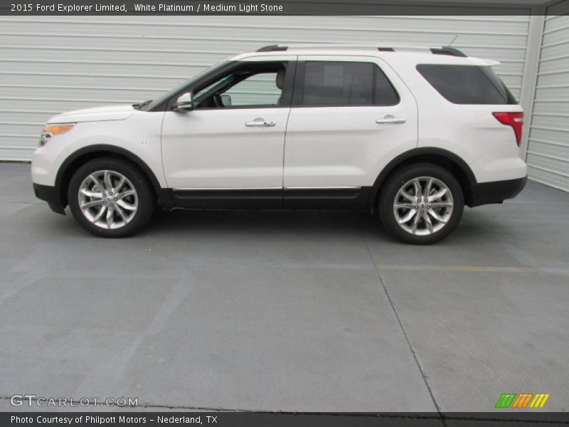 White Platinum / Medium Light Stone 2015 Ford Explorer Limited