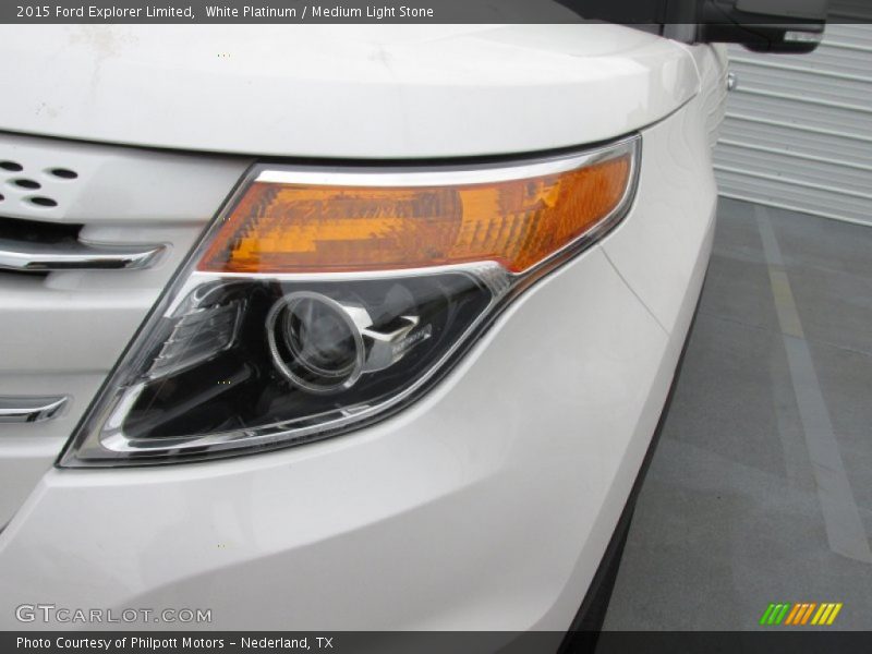 White Platinum / Medium Light Stone 2015 Ford Explorer Limited